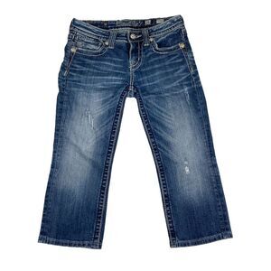 Miss Me Capri Juniors Low Rise Blue Denim‎ Jeans Size 16